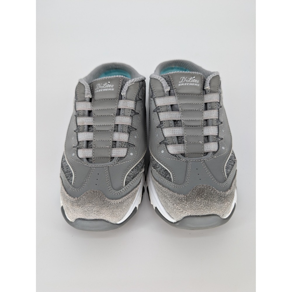 Skechers D'Lites Resilient Mule Sneakers Womens 9 Gray Slip On Retro Y2K Chunky - Picture 3 of 8